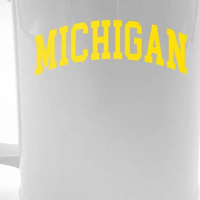 Michigan Mi Usa United States Font Front & Back Beer Stein