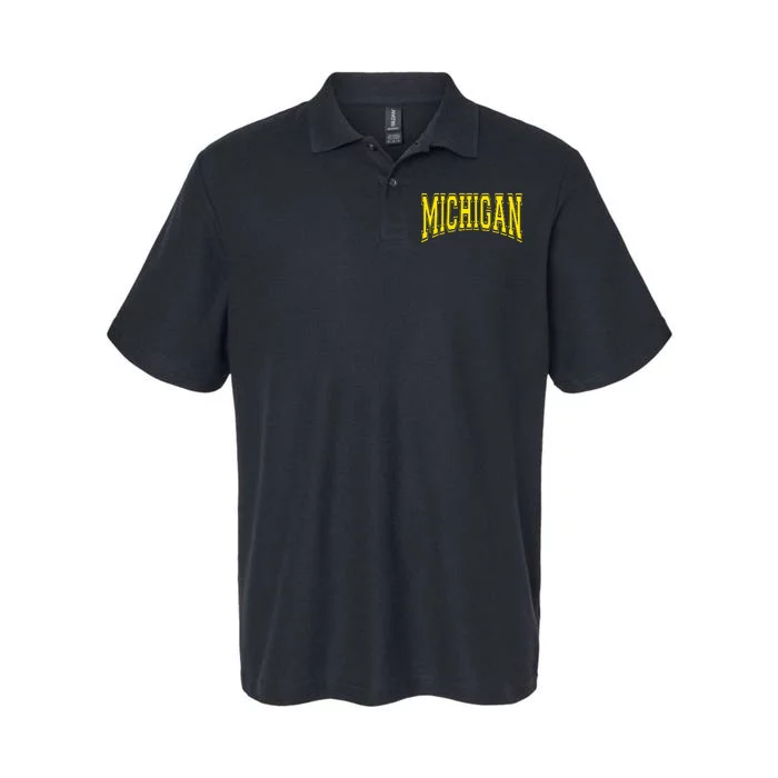 Michigan Mi Usa United States Font Softstyle Adult Sport Polo