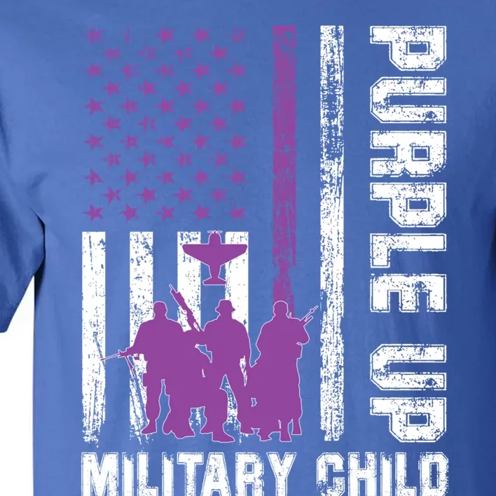 Military Month Us Flag Purple Up Military Great Gift Tall T-Shirt