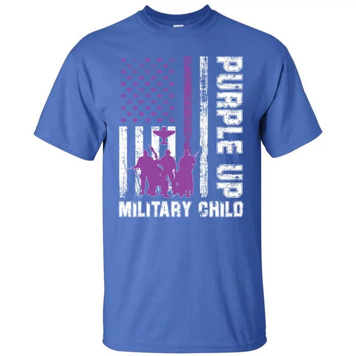 Military Month Us Flag Purple Up Military Great Gift Tall T-Shirt