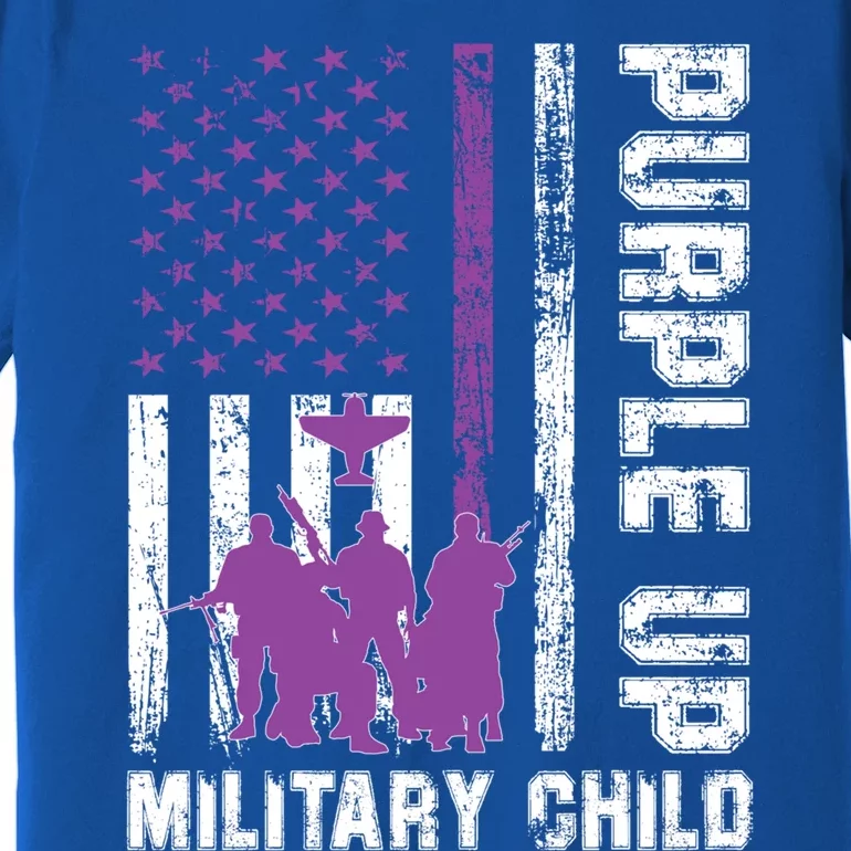 Military Month Us Flag Purple Up Military Great Gift Premium T-Shirt