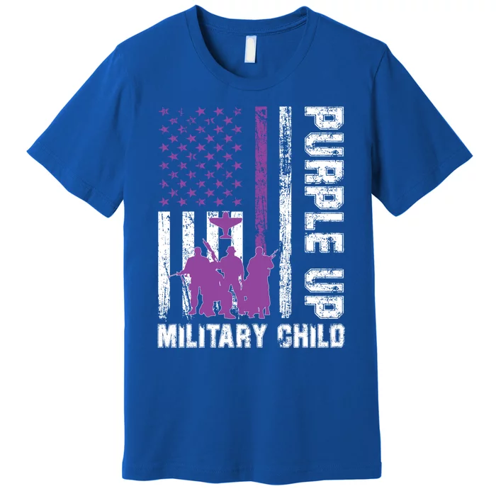 Military Month Us Flag Purple Up Military Great Gift Premium T-Shirt