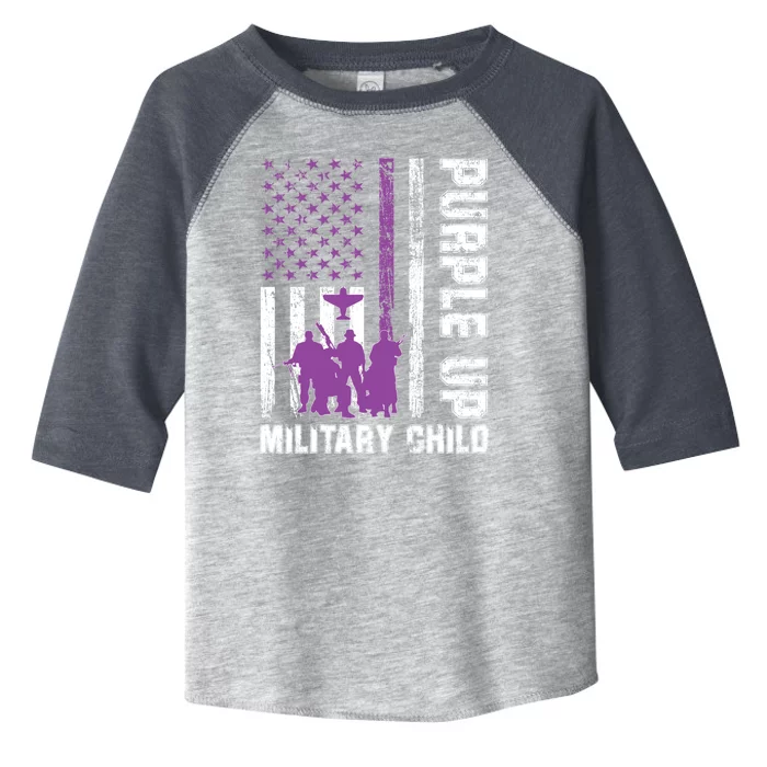 Military Month Us Flag Purple Up Military Great Gift Toddler Fine Jersey T-Shirt