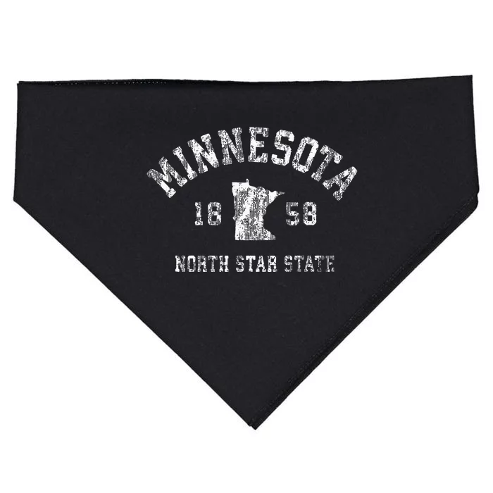 Minnesota Mn Vintage Sports Design Minnesotan USA-Made Doggie Bandana