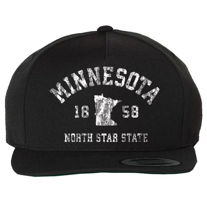 Minnesota Mn Vintage Sports Design Minnesotan Wool Snapback Cap