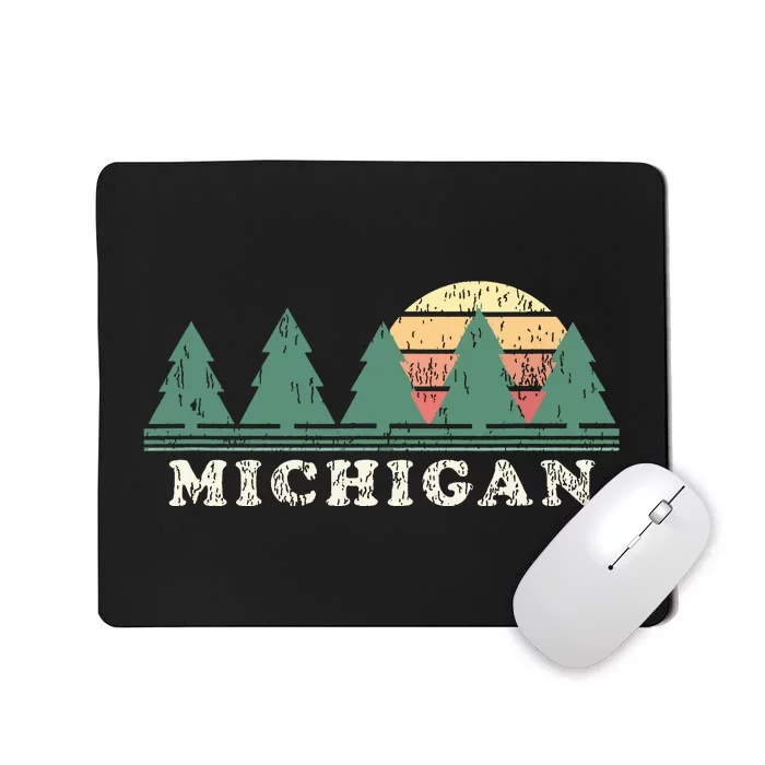 Michigan Mi Vintage Graphic Retro 70s Design Mousepad