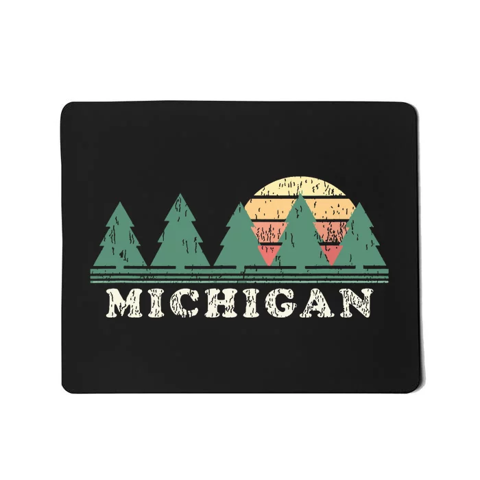 Michigan Mi Vintage Graphic Retro 70s Design Mousepad