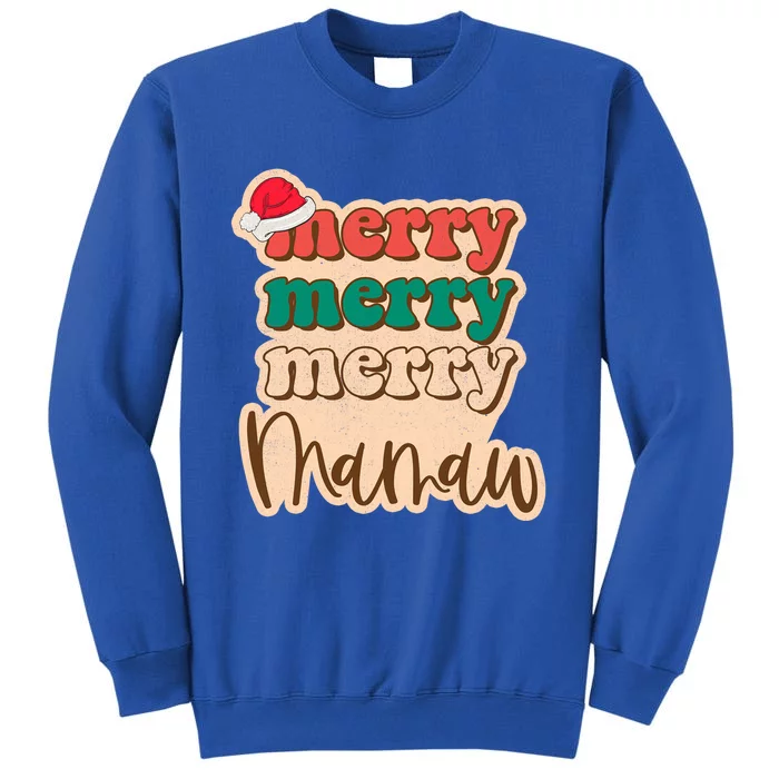 Merry Mamaw Vintage Family Santa Christmas Pajama Matching Gift Tall Sweatshirt