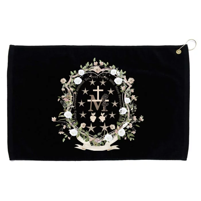 Marian Medal Virgin Mary Marian Cross Grommeted Golf Towel