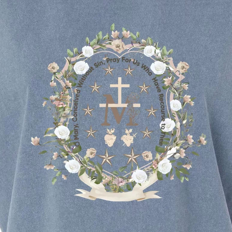 Marian Medal Virgin Mary Marian Cross Garment-Dyed Women's Muscle Tee