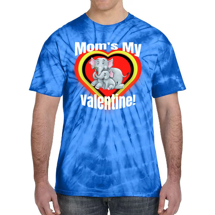 Mom's My Valentines Day Cute Mother And Elephant Gift Tie-Dye T-Shirt