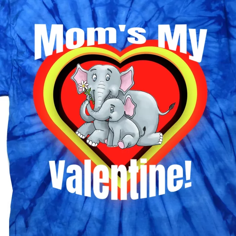 Mom's My Valentines Day Cute Mother And Elephant Gift Tie-Dye T-Shirt