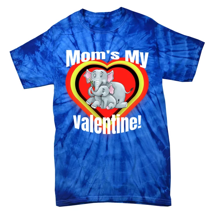 Mom's My Valentines Day Cute Mother And Elephant Gift Tie-Dye T-Shirt