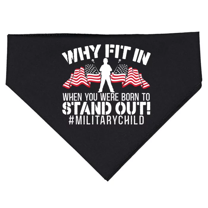 Military Month Veteran Military Brat Usa Flag America Gift USA-Made Doggie Bandana