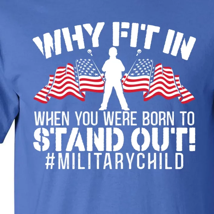 Military Month Veteran Military Brat Usa Flag America Gift Tall T-Shirt