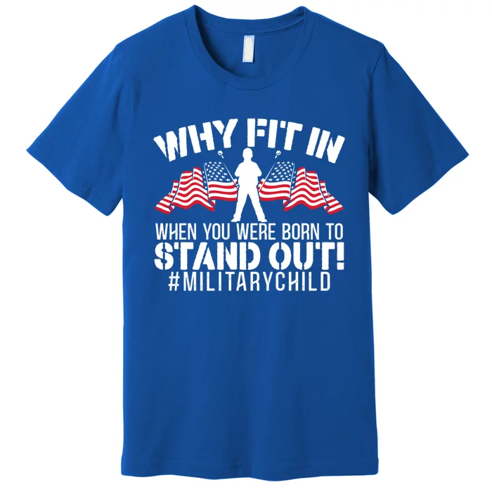 Military Month Veteran Military Brat Usa Flag America Gift Premium T-Shirt