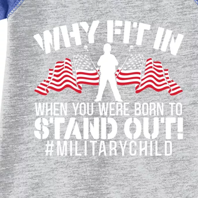 Military Month Veteran Military Brat Usa Flag America Gift Infant Baby Jersey Bodysuit