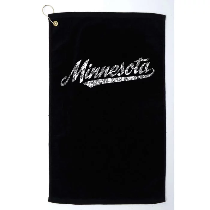 Minnesota Mn Vintage Sports Script Retro Platinum Collection Golf Towel