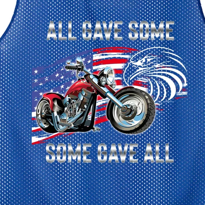 Memorial Motorcycle Veteran All Gave Some Some Gave All Great Gift Mesh Reversible Basketball Jersey Tank