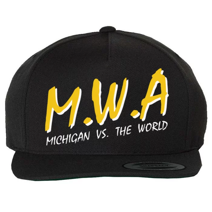 Mwa Michigan Vs The World Wool Snapback Cap