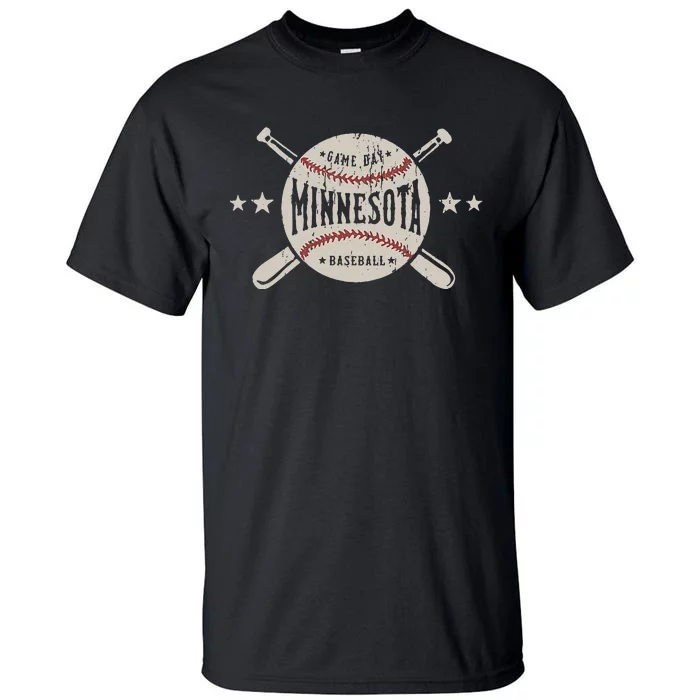 Minnesota Mn Vintage Baseball Tall T-Shirt