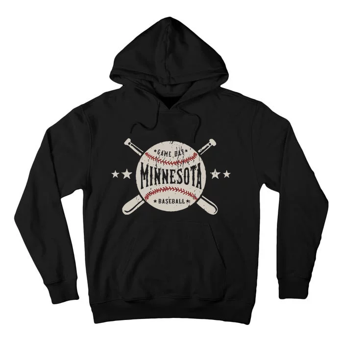 Minnesota Mn Vintage Baseball Tall Hoodie