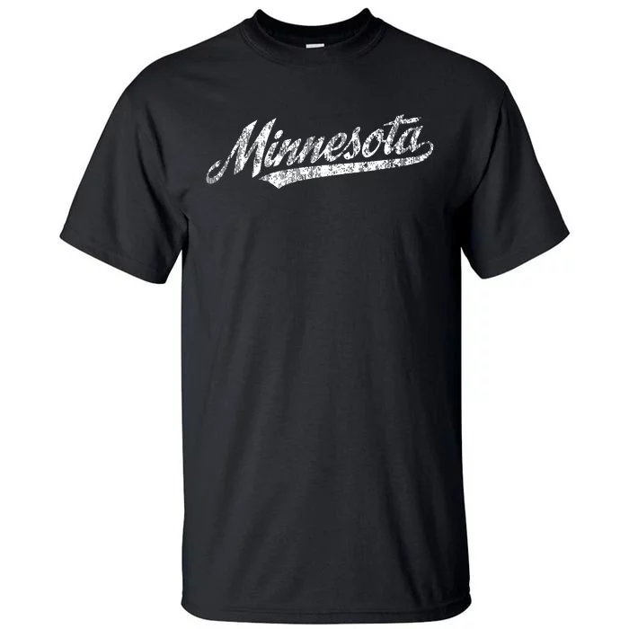 Minnesota Mn Vintage Sports Script Retro Tall T-Shirt