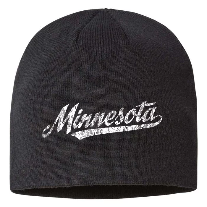 Minnesota Mn Vintage Sports Script Retro 8 1/2in Sustainable Knit Beanie