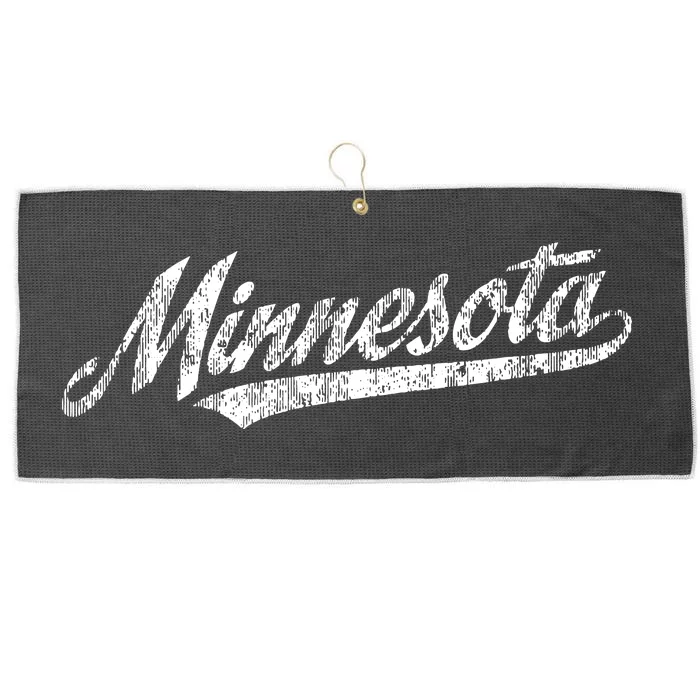 Minnesota Mn Vintage Sports Script Retro Large Microfiber Waffle Golf Towel