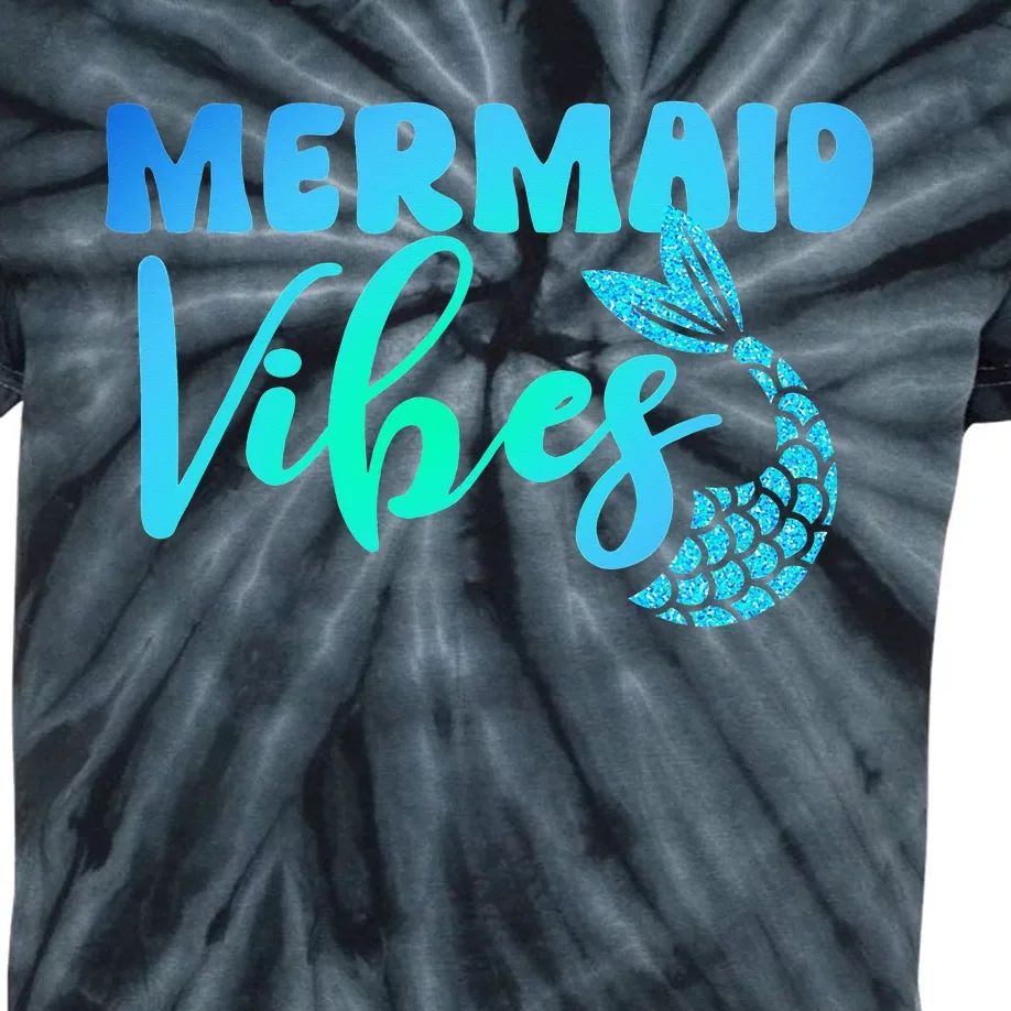 Mermaid Mermaid Vibes Tail Swimming Beach Kids Tie-Dye T-Shirt