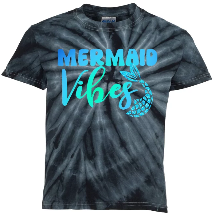 Mermaid Mermaid Vibes Tail Swimming Beach Kids Tie-Dye T-Shirt