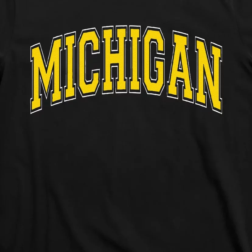 Michigan Mi Vintagestyle Maize Font T-Shirt