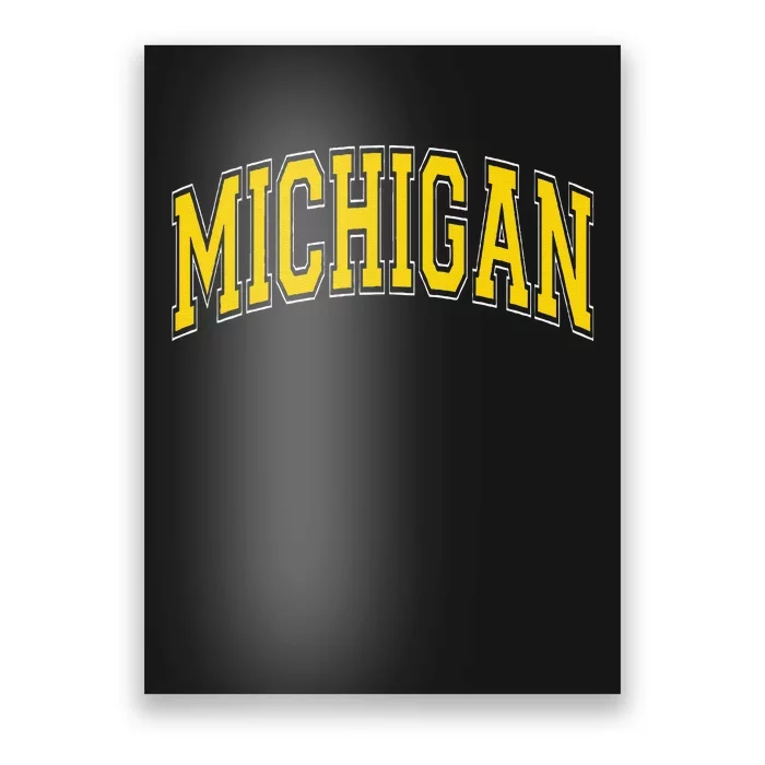 Michigan Mi Vintagestyle Maize Font Poster