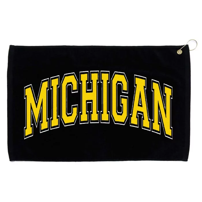 Michigan Mi Vintagestyle Maize Font Grommeted Golf Towel