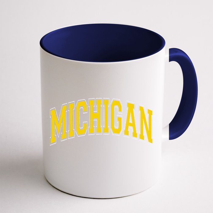 Michigan Mi Vintagestyle Maize Font Front & Back Coffee Mug