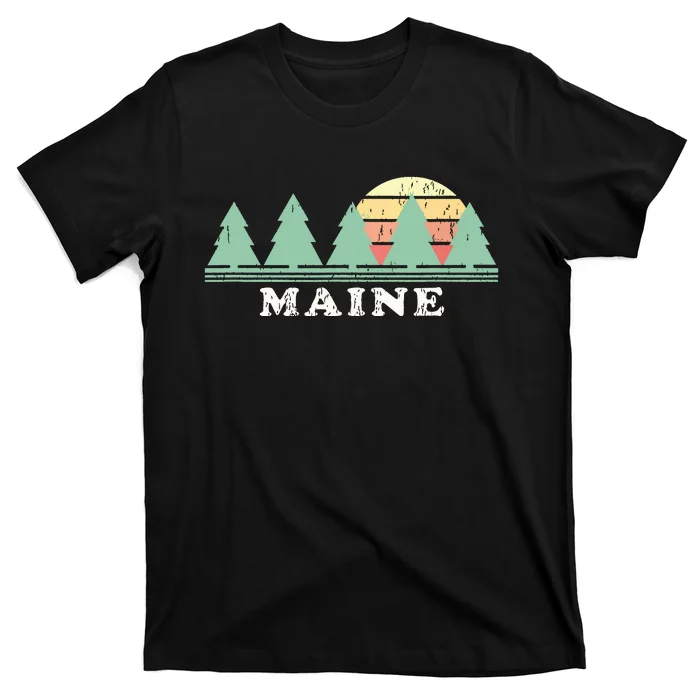 Maine Me Vintage Graphic Retro 70s Design T-Shirt