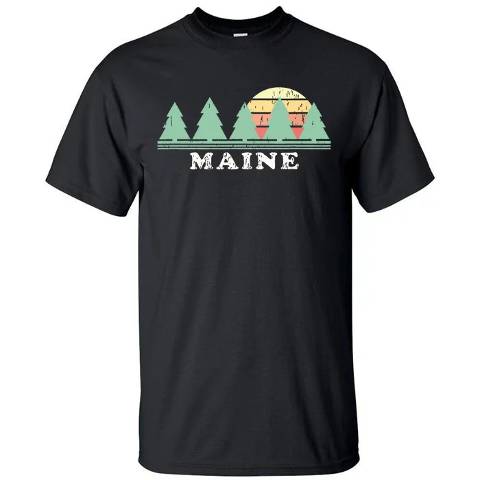 Maine Me Vintage Graphic Retro 70s Design Tall T-Shirt