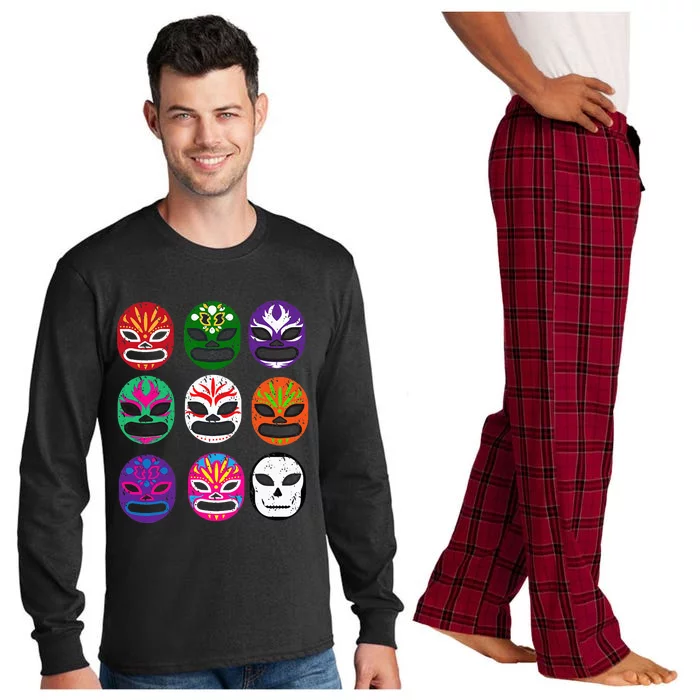 Masks Mexican Wrestling Mask Long Sleeve Pajama Set