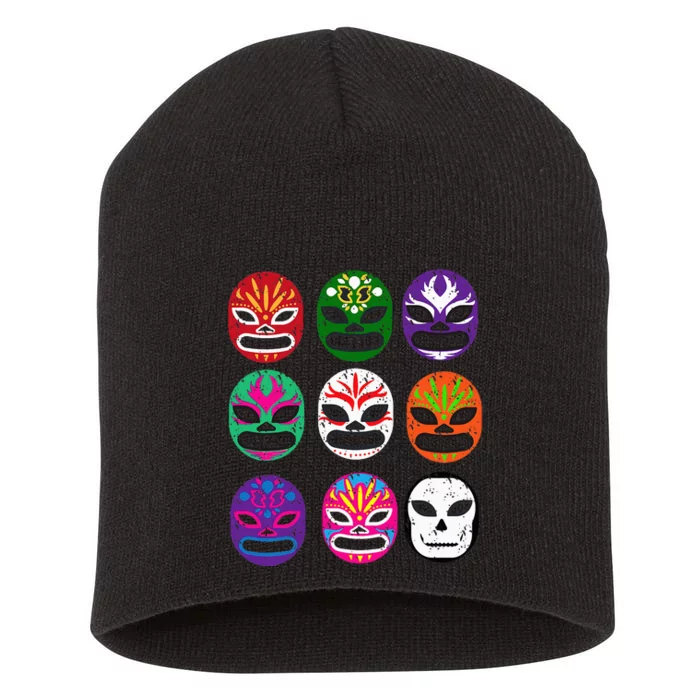 Masks Mexican Wrestling Mask Short Acrylic Beanie