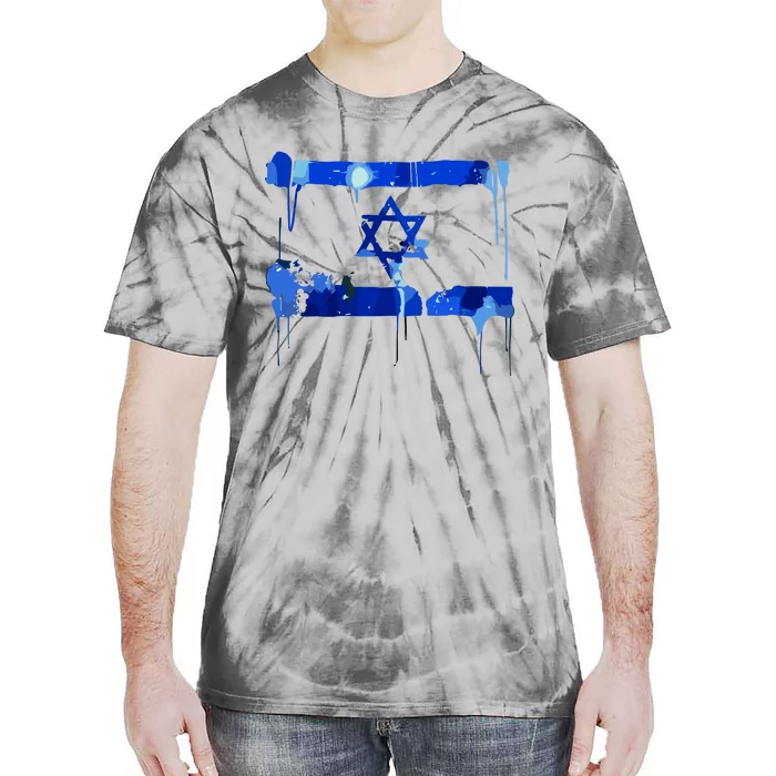 Marina Medvin Wearing Distressed Israeli Flag Tie-Dye T-Shirt