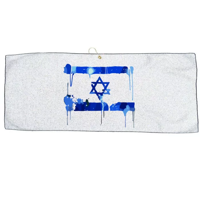 Marina Medvin Wearing Distressed Israeli Flag Large Microfiber Waffle Golf Towel