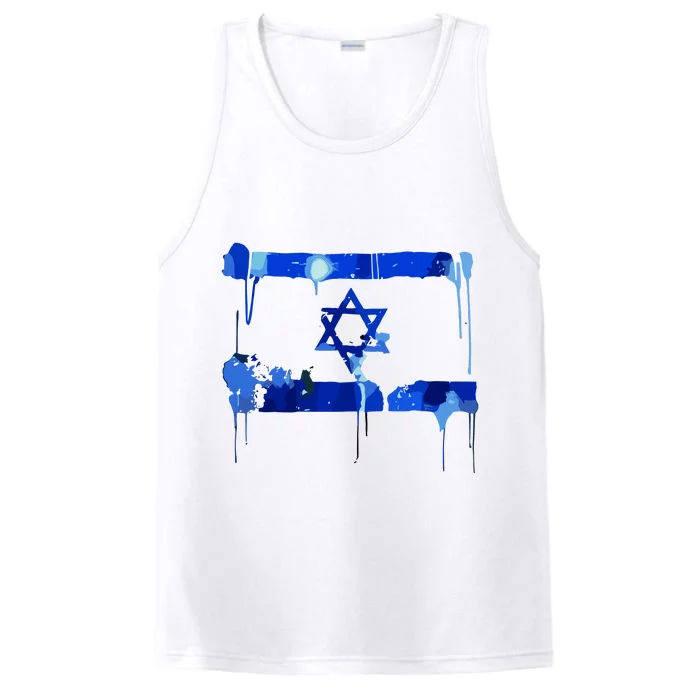 Marina Medvin Wearing Distressed Israeli Flag Performance Tank