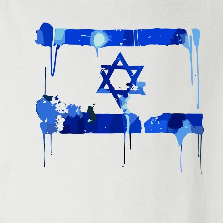 Marina Medvin Wearing Distressed Israeli Flag Toddler Long Sleeve Shirt