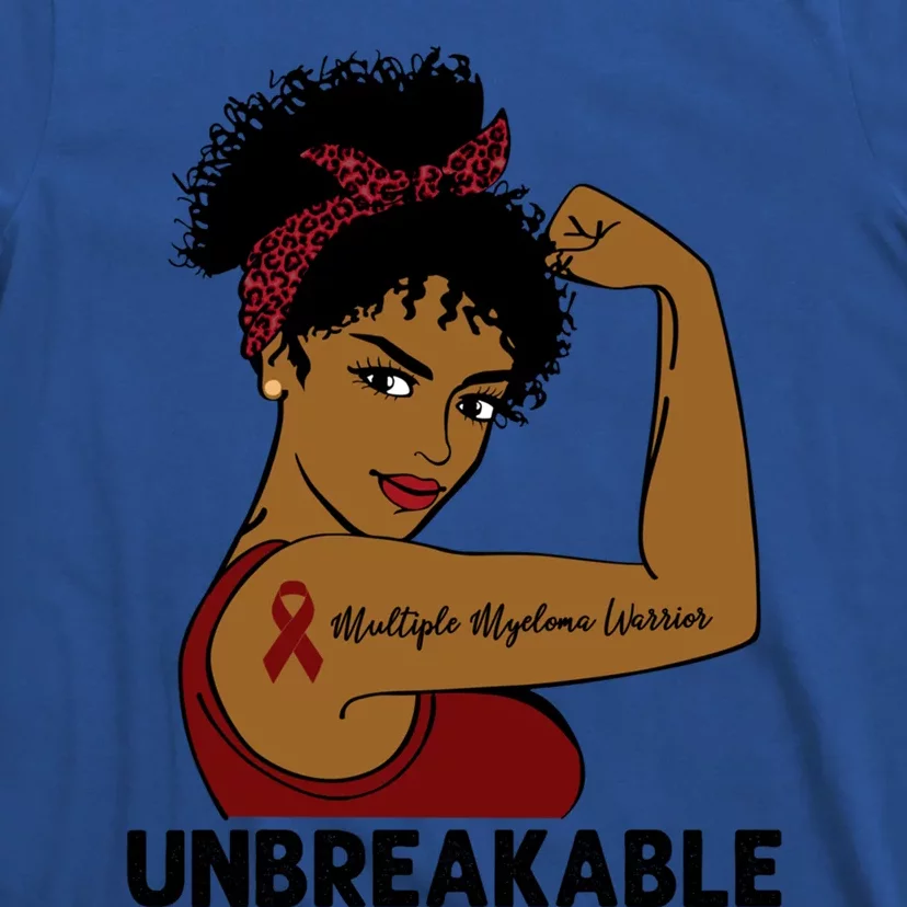 Multiple Myeloma Warrior Black Unbreakable Awareness Gift T-Shirt