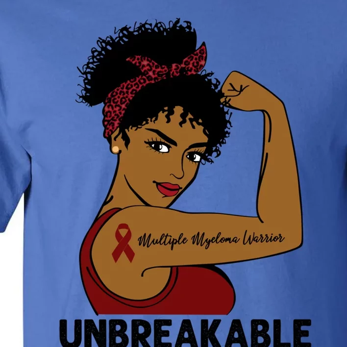 Multiple Myeloma Warrior Black Unbreakable Awareness Gift Tall T-Shirt