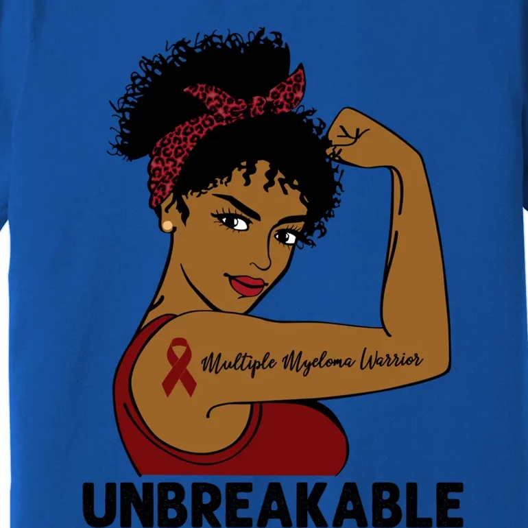 Multiple Myeloma Warrior Black Unbreakable Awareness Gift Premium T-Shirt