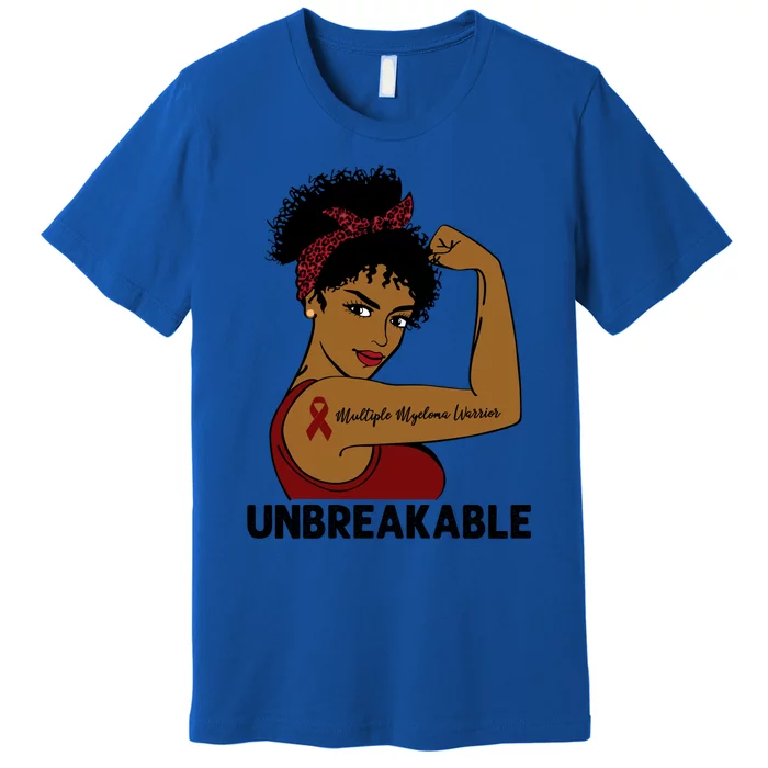 Multiple Myeloma Warrior Black Unbreakable Awareness Gift Premium T-Shirt