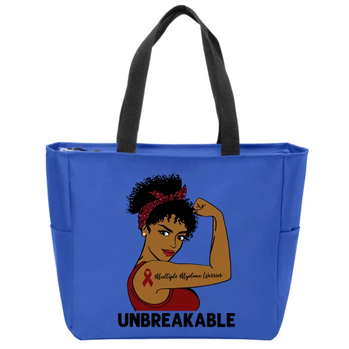 Multiple Myeloma Warrior Black Unbreakable Awareness Gift Zip Tote Bag