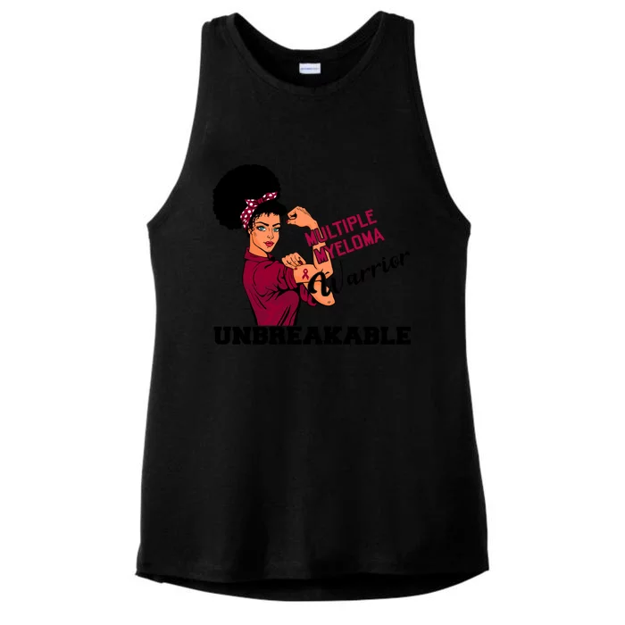 Multiple Myeloma Warrior Unbreakable African American Cool Gift Ladies Tri-Blend Wicking Tank