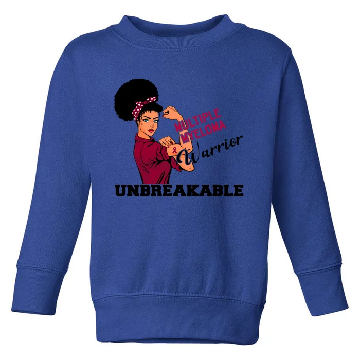 Multiple Myeloma Warrior Unbreakable African American Cool Gift Toddler Sweatshirt